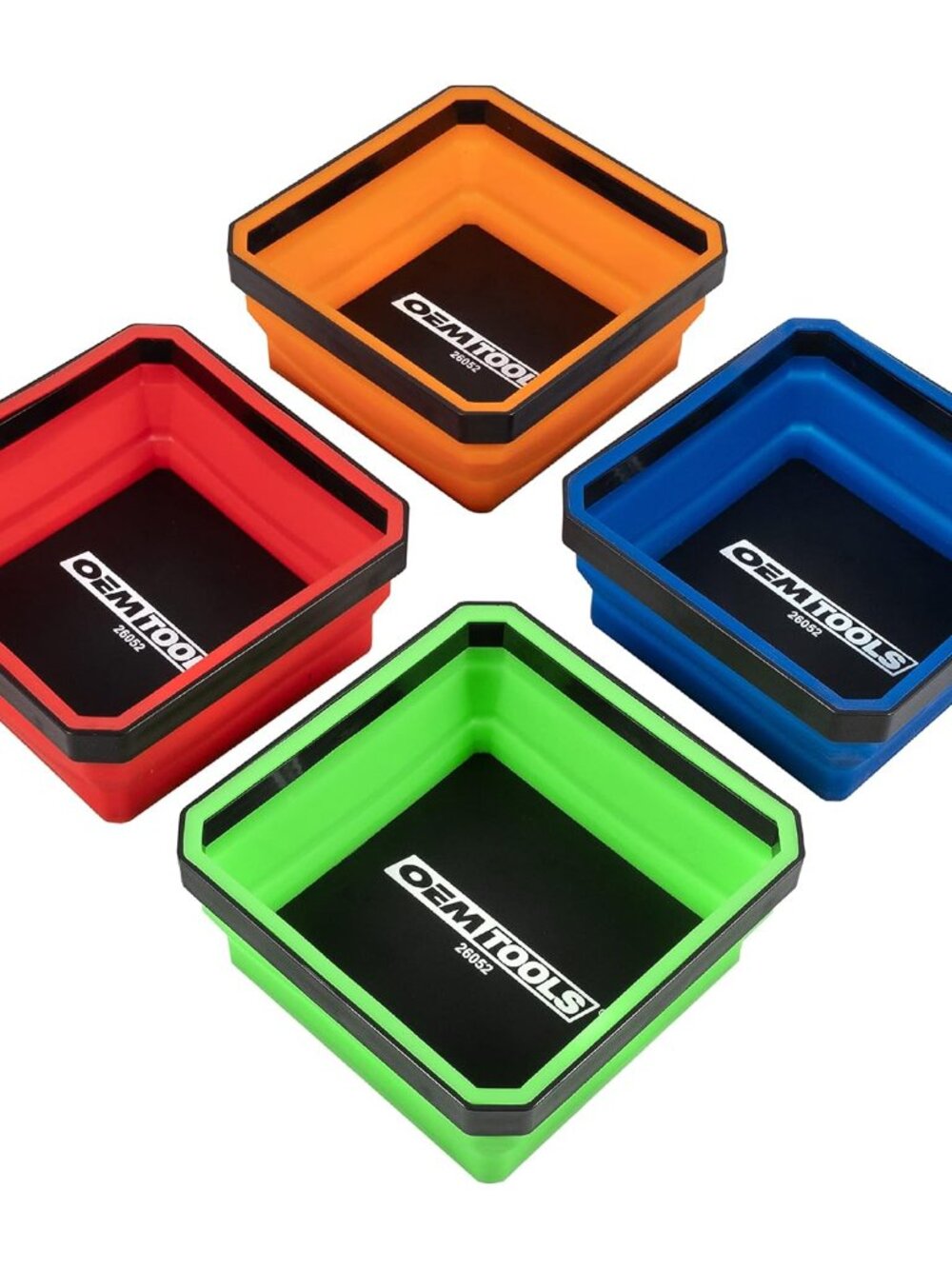 26052 4-Pc Collapsible Magnetic Tray Set 4-1/2" for Small Parts